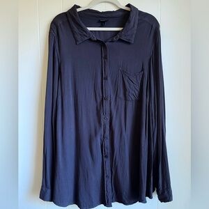 Torrid Women's Grey Button Down Long Sleeve Blouse Top Office Wear Sz 3